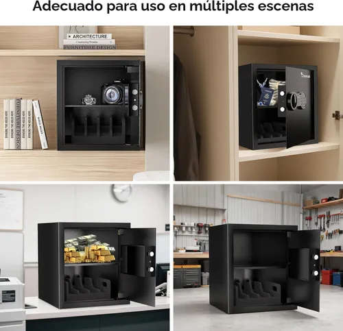 Miniatura 8 de Caja de seguridad Bonsaii con soporte y estante removible, gabinete de seguridad de acero de 1.2 pies cúbicos con cerradura de teclado digital