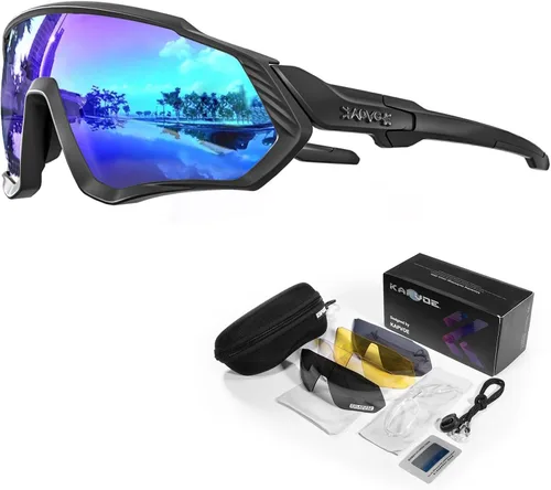 KAPVOE Gafas de ciclismo polarizadas deportivas gafas de sol MTB bicicleta de montaña hombres mujeres bicicleta carretera BMX correr pesca golf