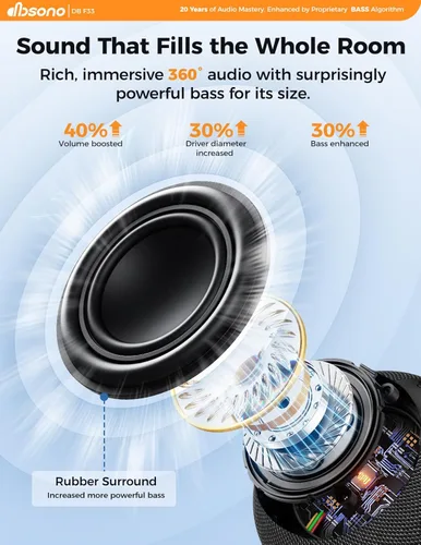 Miniatura 5 de Altavoz de ducha Bluetooth impermeable IPX7: ventosa extraíble con bloqueo de vacío, sonido envolvente de 360°, luces RGB, altavoz inalámbrico Negro