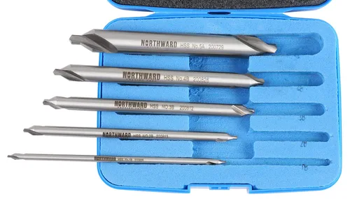 Miniatura 3 de Accusize - Juego de brocas centrales largas, #1-#5, 3/64"-3/16", 5-Pc, M2 HSS, 3560-1001 4.0 in OAL, Acero de Alta Velocidad M2, Estilo Liso