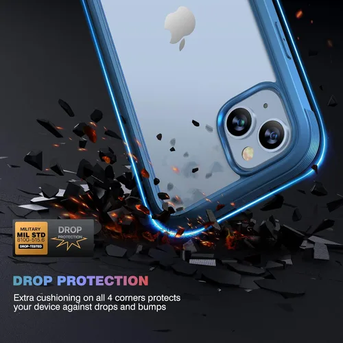 Miniatura 3 de Diaclara - Funda diseñada para iPhone 14, carcasa resistente de cuerpo completo con protector de pantalla integrado sensible al tacto, antiarañazos