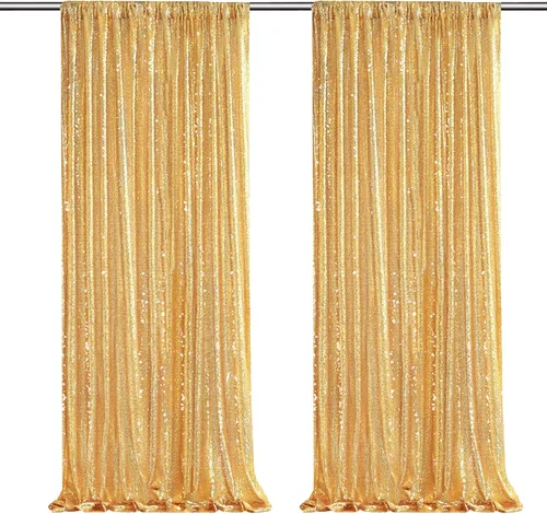 Miniatura 61 de Cortinas de fondo de lentejuelas rosas de 2 piezas, 2 pies x 8 pies, fondo de fotografía, cortina para fiestas con purpurina, fondo de boda, tela