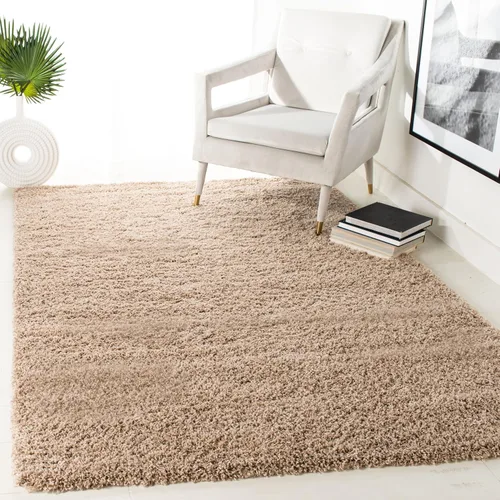 Miniatura 40 de SAFAVIEH Laguna Shag Collection - Alfombra decorativa, 2 pies 3 pulgadas x 4 pies, color beige, diseño sólido, no desprende pelusa y de fácil