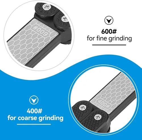 Miniatura 5 de Piedra de afilar cuchillos plegable, afilador de doble cara, afilador rápido portátil para afilar cuchillos de cocina, tijeras, picador (negro)