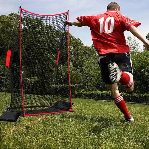 Miniatura 3 de Red de tiro de fútbol para patadas – Base de hierro resistente de 4 x 7 pies para práctica de patio trasero, entrenamiento portátil de mariscal