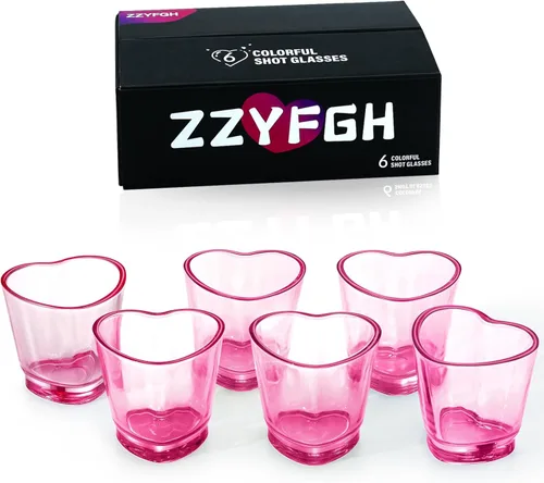 Miniatura 9 de ZZYFGH Juego de 6 Vasos de Chupito, Vasos de Chupito de 1.5 oz Coloridos con Base Pesada, Vasos de Chupito para Vodka, Whisky, Tequila, Espressos