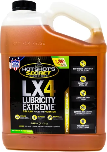Hot Shot's Secret LX4 Lubricity Extreme 1 galón, tratamiento de combustible para todos los motores, aditivo de gasolina y diésel, el aditivo de