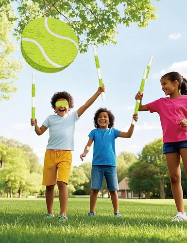 Miniatura 6 de Piñata de pelota de tenis – Incluye palo de madera, vendaje para los ojos y confeti – 13 x 13 x 3 pulgadas – Perfecto para deportes o decoraciones