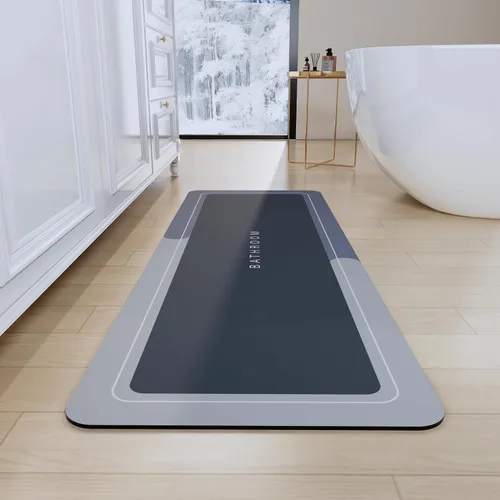 Miniatura 38 de Tapete de baño, tapetes de baño súper absorbentes, antideslizantes, de secado rápido, tapetes de goma fina para piso de baño que caben debajo