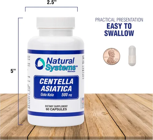 Miniatura 6 de Centella Asiatica 500 mg 60 cápsulas de Natural Systems - Crema hidratante de hierbas Gotu Kola para tu piel, extracto también beneficioso