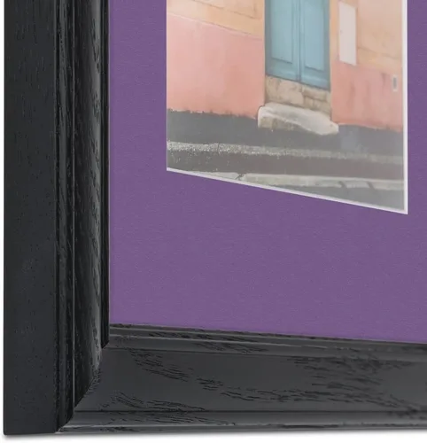 Miniatura 5 de ArtToFrames Marco de fotos de roble rojo sólido de 18 x 24 pulgadas con paspartú de uva individual de 2 pulgadas, SingleMat-0066-59504-YBLK-18x24-849
