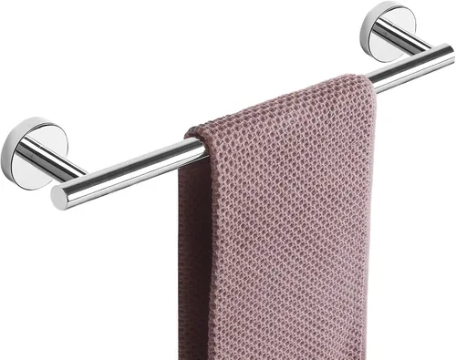 Miniatura 10 de NearMoon - Barra para toallas de baño, soporte de toalla de ducha de acero inoxidable grueso para baño, montado en la pared, longitud total de 12