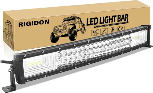 RIGIDON - Barra de luz LED curva de 22 pulgadas, 270 W, triple fila, combo de inundación y foco, 27000 lm, barra de luz impermeable para conducir en