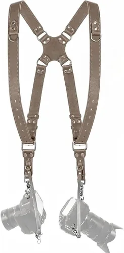 Miniatura 10 de C Coiro Camera Harness for 2 Cameras Dual Shoulder Leather Camera Strap for DSLR/SLR, Camera Straps for Photographers Canela