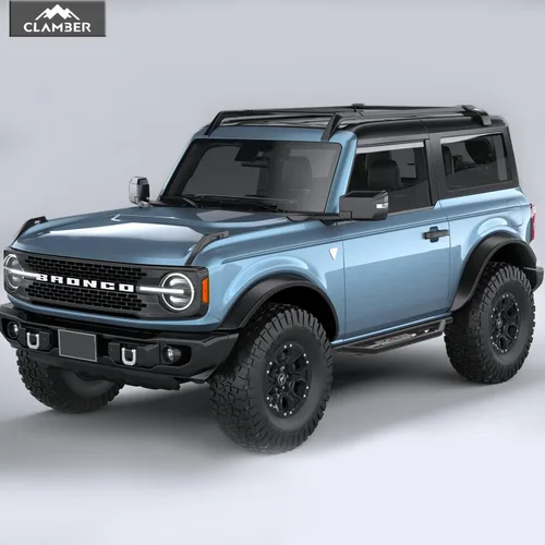 Miniatura 5 de CLAMBER Estribos para Ford Bronco 2021-2025 de 2 puertas (no para Bronco Sport), barras Nerf de servicio pesado negras texturizadas de 5.2 pulgadas