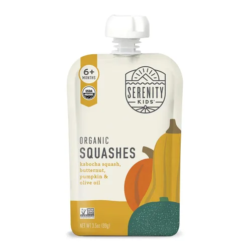Miniatura 12 de Serenity Kids Bolsas de alimentos para bebés con puré vegetariano orgánico USDA de más de 6 meses, sin frutas azucaradas ni azúcar añadido, sin