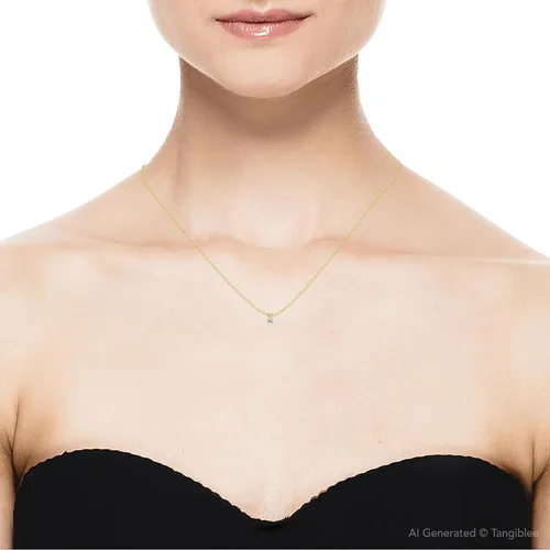 Miniatura 3 de P3 POMPEII3 Pompeya - Colgante de diamante solitario cultivado en laboratorio de 15 quilates collar de oro amarillo de 14 k (G-H, VS), Yellow Gold