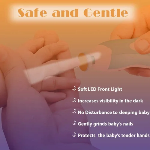 Miniatura 5 de Cortauñas Eléctrico para Bebés Lima de Uñas Cortauñas para Bebé, Kit de Lima Lijadora de Uñas Segura 20 en 1 para Recién Nacidos Bebés Niños