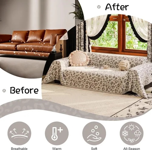 Miniatura 251 de VClife Fundas de sofá bohemio de felpilla para sofá seccional, fundas de sofá suaves y antideslizantes para sofá de 2 cojines, protector de muebles