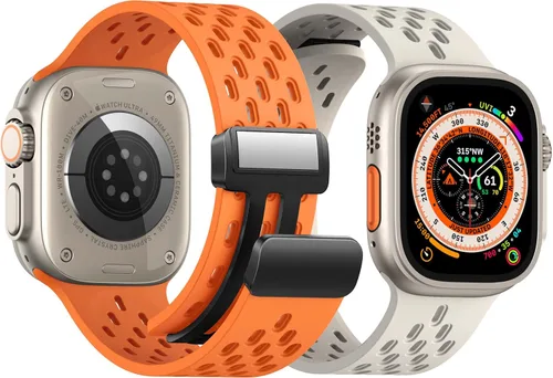 Miniatura 22 de Correa deportiva magnética antisudor para Apple Watch, correas de silicona impermeable y transpirable. Para compatible con iWatch Ultra SE Series