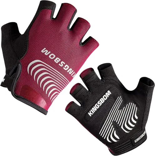 KINGSBOM Guantes de ciclismo transpirables, guantes de bicicleta que absorben los golpes con almohadilla de gel de silicona ligera, guantes de