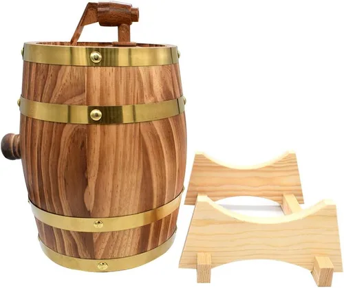 Miniatura 4 de Barriles de envejecimiento de roble de 3 L, dispensador de barril de whisky para el hogar, cubo de vino para vino, licores, cerveza y licor