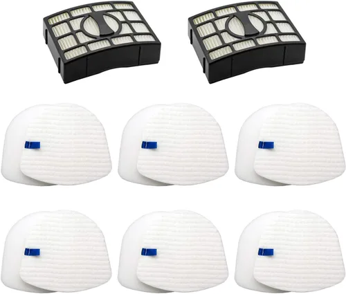 Lemige Piezas de repuesto para filtros de vacío Shark Navigator Zero-M Lift-Away UV650 UV725 ZU560 ZU560C ZU561 ZU562 ZU572, 2 filtros de poste + 6