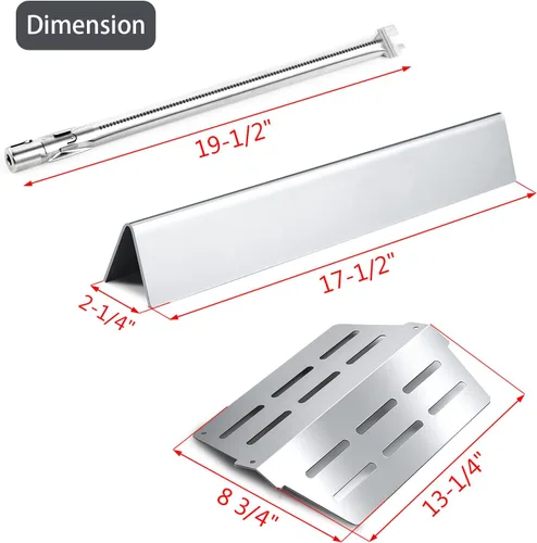 Miniatura 3 de 7620 7621 Barras aromatizantes 65505 Deflectores de calor 62752 Piezas de repuesto para quemador de parrilla Weber Genesis 300 Series con control