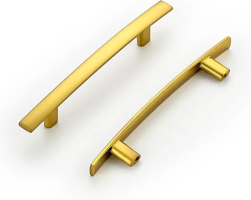 Miniatura 13 de Ravinte Paquete de 5 manijas de gabinete negras para gabinetes de cocina, tiradores curvados para cajones de 5-3/16 pulgadas de largo con agujero