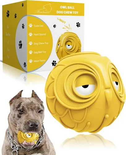 Miniatura 7 de Pelota Giggle para Perros Juguetes de Búho para Masticadores Agresivos Regalo para Perro Pelota de Goma Natural Búho Lindo Hoot Perro Mediano Grande