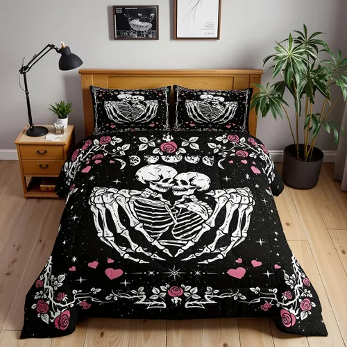 Miniatura 25 de Castle Fairy Juego de edredón tamaño twin con lobo, animales salvajes y plantas, exótico, bohemio, loto misterioso, colección de cama suave