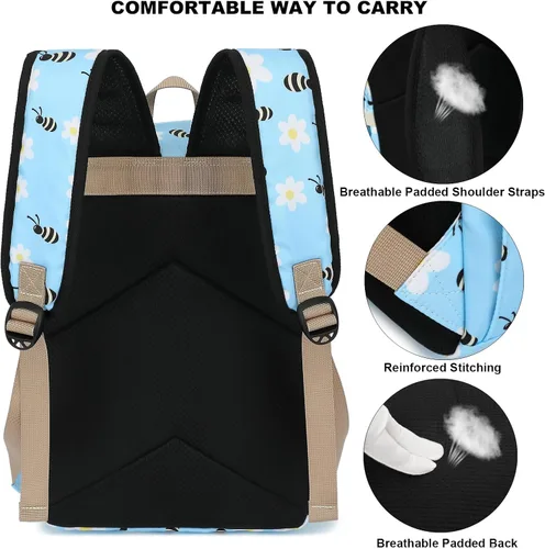 Miniatura 3 de Bee - Mochila para laptop para mujeres y niñas, mochila escolar universitaria de 15.6 pulgadas, mochila informal de viaje, tamaño grande