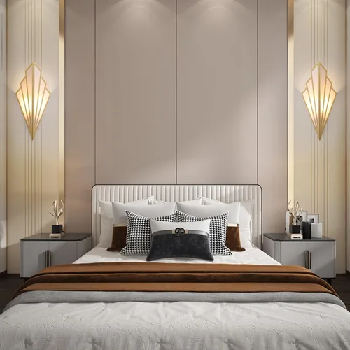 Miniatura 4 de Juego de dos lámparas de pared de estilo moderno, apliques de pared a pilas con control remoto, lámpara de iluminación inalámbrica art deco