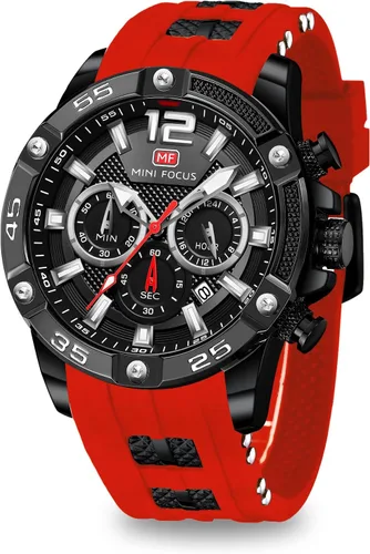Mini Focus Men Watches Unique Casual Wrist Watches (ChronographWaterproofLuminousCalendar24 Hours) Silicon Band Fashion Watches for Men