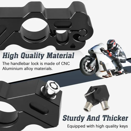 Miniatura 2 de Bloqueo de palanca de freno antirrobo para manillar de motocicleta, bloqueo de palanca de freno compatible con motos deportivas, motos, Negro