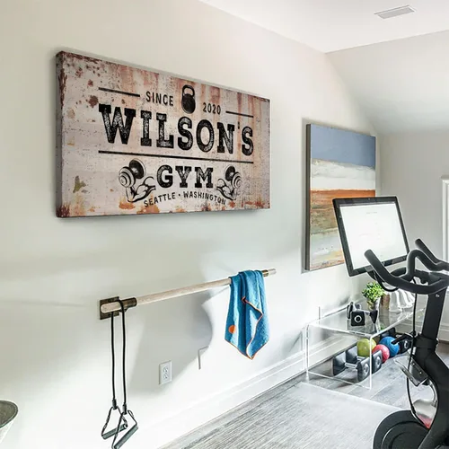 Miniatura 6 de Tailored Canvases Letrero de Gimnasio Personalizado Arte de Pared Decorativo - Lienzo Motivacional para Gimnasio en Casa, Sala de Entrenamiento