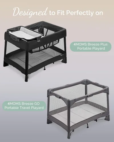 Miniatura 2 de Sábanas ajustadas Pack and Play – Compatibles con 4moms Breeze Plus Playard y otros colchones grandes de cambiador – Sábanas ajustadas de jersey