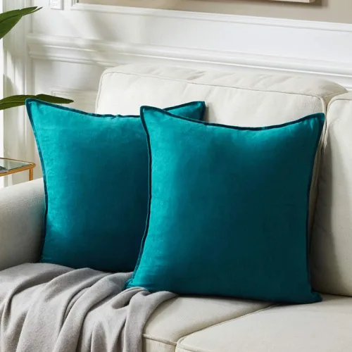 Miniatura 15 de Fancy Homi - Paquete de 2 fundas de almohada decorativas azul real de 14x14 pulgadas para sala de estar, sofá cama, sofá, decoración moderna bohemia