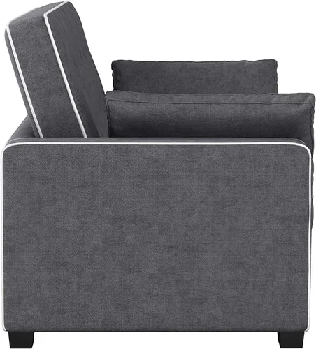 Miniatura 14 de Serta Ainsley Sofá Cama Convertible de 66.5", Tamaño Full, Dreamcoil Comfort, Tela Tejida Suave, Carbón