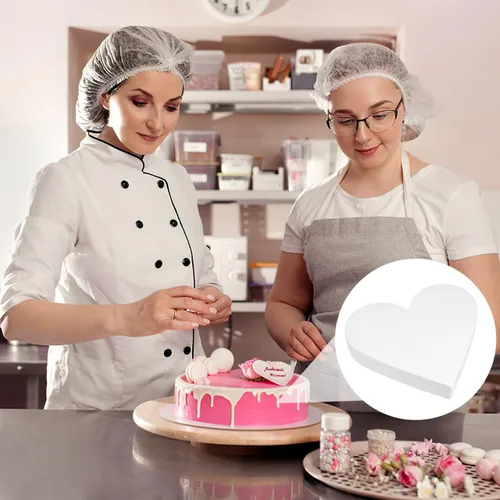 Miniatura 9 de Abaodam Maniquí de pastel de corazón de espuma de corazón, modelo de práctica de horneado de 12 pulgadas para el día de San Valentín, boda