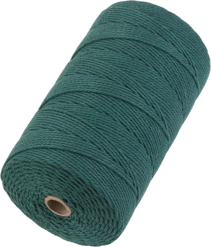 Miniatura 76 de Cuerda de macramé 4 mm x 328 yardas Natural Cuerda de algodón para macramé Cuerda de macramé colorida Cordón de algodón suave Suministros de macramé