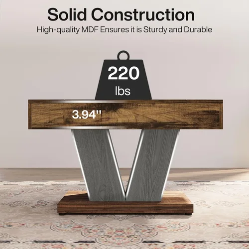Miniatura 7 de Tribesigns – Mesa de café cuadrada, mesa central de madera para sala de estar, mesa de acento de té de cóctel moderna de 31.5" en color marrón