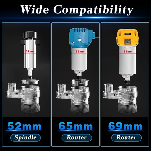 Miniatura 4 de FoxAlien Zapatilla Antipolvo de 69mm de Diámetro para Máquina de Router CNC, Compatible con Motor de Husillo de 52mm y Router de 65mm, Diámetro