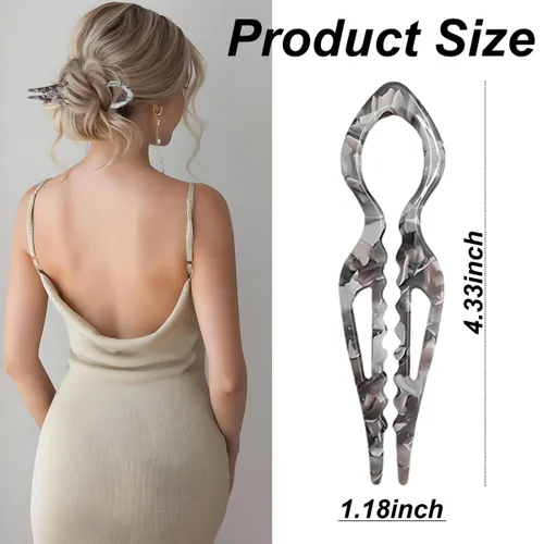 Miniatura 7 de 4 horquillas para el cabello para mujer, horquilla francesa en forma de U, accesorios elegantes para el cabello grueso o fino