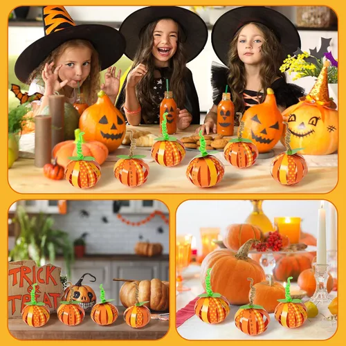 Miniatura 5 de BeYumi 30 piezas de tira de papel de Acción de Gracias, kit de manualidades de calabaza de gratitud de otoño, manualidades religiosas, decoración
