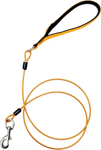 Correa de perro resistente, correa de metal a prueba de mordidas para perros grandes (hasta 250 libras), correas de alambre para perros con agarre