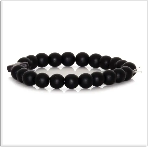 Miniatura 3 de Xusamss Pulsera de cruz de moda Pulsera elástica de cuentas de ágata mate de 0.315 in