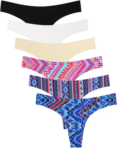 Miniatura 19 de Wealurre Tanga de microfibra de cintura baja para mujer sin costuras invisible