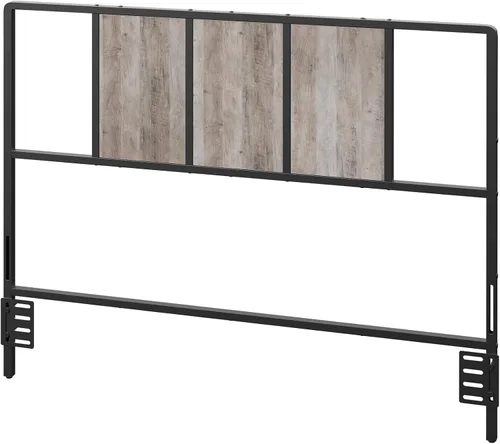 Miniatura 11 de MAHANCRIS Cabecero tamaño Queen solamente, cabecero de metal con adaptadores, estilo industrial minimalista para camas tamaño Queen, Greige Gris