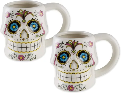 DII Colección de tazas de regalo de cerámica, pintadas a mano, divertidas formas, juego de tazas de té/café, 12 onzas, unicornio, 2 piezas